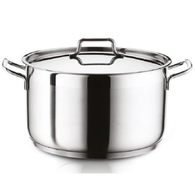 Oala din otel inoxidabil cu capac metalic 30&amp;times;14 cm, 10L, perfecta pentru gatitul zilnic Handy KitchenServ foto