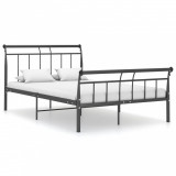 Cadru de pat, negru, 120x200 cm, metal, Cires, Dublu, Cu polite semirotunde, vidaXL