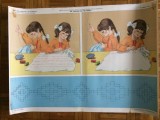 plansa pentru scoala gradinita copii elevi sa coasem cu fir rosu afis romania editura didactica si pedagogica