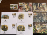 Tajikistan - feline - serie 4 timbre MNH, 4 FDC, 4 maxime, fauna wwf