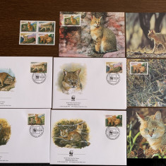 tajikistan - feline - serie 4 timbre MNH, 4 FDC, 4 maxime, fauna wwf