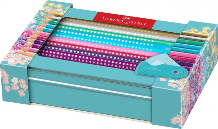 Set 20 creioane colorate + ascutitoare Sparkle