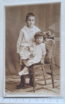 Carte poștală foto copii &amp;icirc;n costum marinăresc, Foto-Modern București, 1921 foto