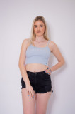 Top imprimeu text &quot;Call me angel&quot; Pull&amp;Bear, Albastru, M