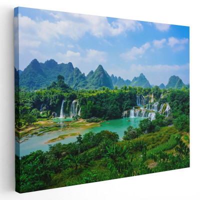 Tablou peisaj cascadele Detian China Tablou canvas pe panza CU RAMA 30x40 cm foto