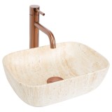 Lavoar pentru blat Rea BELINDA MINI TRAVERTINE MATT