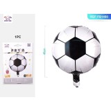 Balon din folie PartyGo Minge de fotbal, 45cm, alb negru