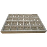 Tav? de Catifea pentru Bijuterii - 24 Casu?e cu Tav? Interioar? Deta?abil? - Negru / Gri