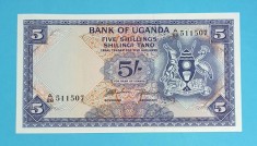 Bancnotă Uganda (pick 1) 5 Shillings 1966 UNC serie: A/28 511507