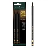 Creioane Grafit, Faber Castell, Black Edition, Duritate B, Set 4 Bucăți, Negru