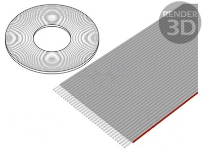Cablu Banda 1mm Litat Neecranat PVC Gri 34x28AWG foto