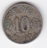 Moneda Islanda 10 Aurar 1946 - Numismatică Islandeză
