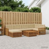 vidaXL Set de canapele de exterior cu pernă 7 pcs Natural și Bej 3383601