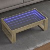 VidaXL Măsuță de cafea cu LED infinity, stejar sonoma, 90x53x30 cm 847639
