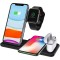 Incarcator Wireless FastCharge Flippy 4 In 1, design pliabil, 15W, Compatibil Apple Watch, Airpods, iPhone, Android, Samsung, Huawei, Xiaomi, Oppo, Ne