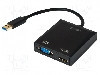 Cablu D-Sub 15pin HD soclu, HDMI soclu, USB A mufa, USB 2.0, USB 3.0, lungime {{Lungime cablu}}, {{Culoare izola&amp;amp;#355;ie}}, LOGILINK - UA0234 foto