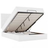 Cumpara ieftin Cadru de pat otoman cu saltea alb 140x200cm piele artificiala