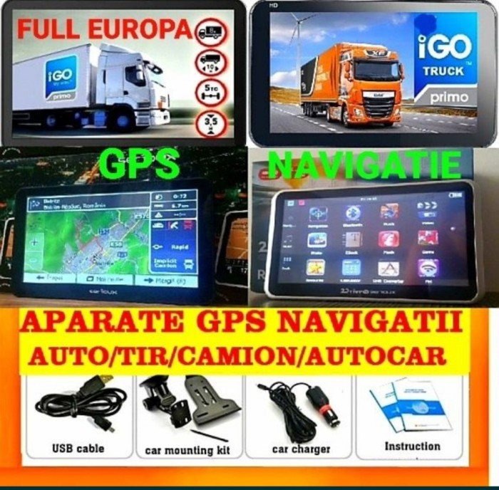 GPS Navigatie ecran 7&quot; GPS AUTO GPS AUTOCAR GPS TIR GPS CAMION HARTI EUROPA 2024
