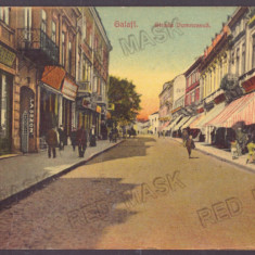 677 - GALATI, street stores, Romania - old postcard - used - 1911