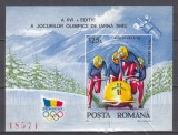 ROMANIA 1992 LP 1276 J. O. DE IARNA ALBERTVILLE COLITA NEDANTELATA STARE MNH