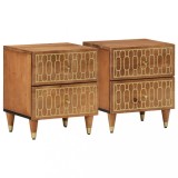 vidaXL Noptiere, 2 buc., 40x33x46 cm, lemn masiv de acacia 358283