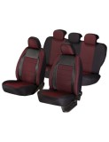 Set Huse Scaun Auto Universale Elegance Rosu Umbrella, Material Textil+Piele Ecologica, Compatibil Airbag, Buzunare Spatar