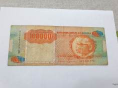 bancnota angola 100.000 kw 1991 foto