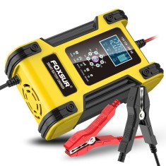 Incarcator Redresor baterii auto-moto inteligent FOXSur FBC122412D, 12V 12A/24V 6A, 7 trepte incarcare, LCD, mod reparatie baterii AGM, GEL, SLA, Wet,
