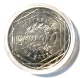 FRANTA 10 EURO 2009 ARGINT IN CAPSULA DE METACRILAT XF, Europa