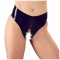 Slipi negri din latex, stransi pe piele, cu decupaj in zona intima , S/L