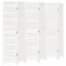Paravan camera 6 panouri, alb, lemn masiv paulownia