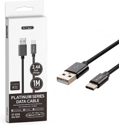 Cablu Tip C Usb Negru Seria Platinum 1 Metru Cod 8491 270521-3 foto