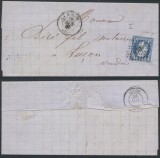 France 1860 Postal History Rare Cover La Rochelle to Lucon DB.393