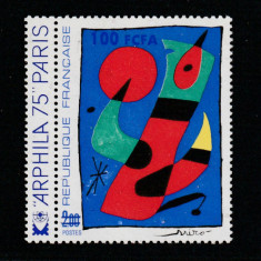 Reunion 1974-Reproduceri de arta-Joan Miro,dantelat,cu tabs,FCFA,MNH,Mi.503zf