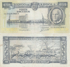 1962 (10 VI), 20 Escudos (P-92) - Angola foto