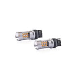 Set becuri auto cu led canbus compatibil w21w t20 24 smd 6.2w orange 12/24v, destinat competitiilor auto sau off-road, Amio