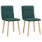 vidaXL Scaune de bucătărie, 2 buc., verde &icirc;nchis, material textil 4101225