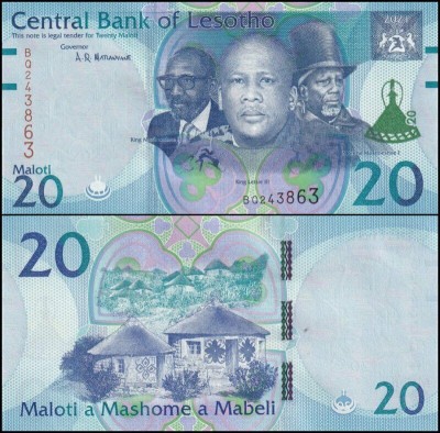 !!! LESOTHO - 20 MALOTI 2021 - P NEW - UNC foto