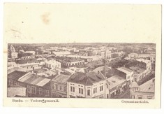 1687 - BUZAU, panorama, Romania - old postcard, CENSOR - used - 1918