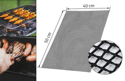 Plasa gratar teflon, flexibila, rezistenta temperatura: -60C - 260C+, 40 x 50cm, negru foto