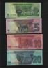 Zimbabwe: Set 4 Bancnote Hibrid 2, 5, 10, 20 Dolari (Dollars) 2019-2020, UNC, Colectie Bancnote