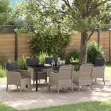 Cumpara ieftin Set de masă pentru grădină 7 pcs Gri deschis Rattan poli