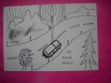 HOPCT 15110 MIKEL MOBIL -GERMANIA--CARTE POSTALA RADIO AMATOR / RADIOAMATORI CARICATURA -CIRCULATA