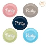 Set Farfurii de Carton 5 Culori Diferite "Party" &Oslash;23cm - 50buc, CMCLASS