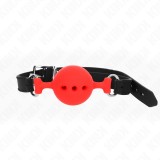 Kink Collar &amp; Gag-Gag din Silicon Integral 55 X 2 cm cu Bilă 4,5 cm &ndash; Mărime M