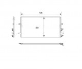 Condensator AC Ford Transit, 2006-2014 Motor 2.2 Tdci; 2.3; 2.4 Tdci; 3.2 Tdci Aluminiu/Aluminiu Brazat, 767 (729)X388x17, Fara Filtru Uscator, iesir