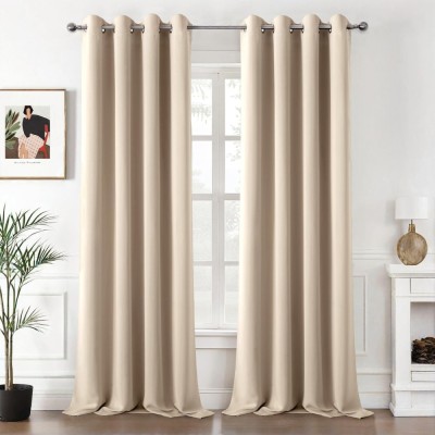 Set 2 Bucati Draperie,Tip Blackout, 140 x 280 cm, Bej - CN foto