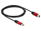 Cablu USB A la USB B aurit 2m negru DELOCK 82757 24AWG 28AWG metal