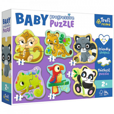 Puzzle trefl primo baby progressive animalele exotice foto