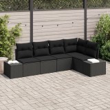 Gossi set canapea gradina cu 5 piese si perne negre din poliratan